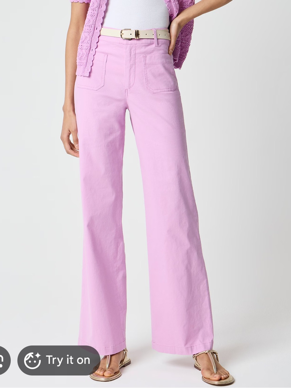 J. Crew Factory Lizzie wide-leg pant - pink